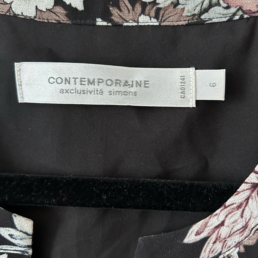 Contemporaine Chiffon Floral Shift Dress by Simons - Picture 5 of 6